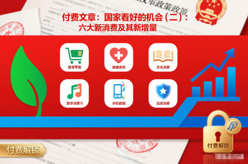 付费文章：国家看好的机会(二)：六大新消费及其新增量| 网创圈