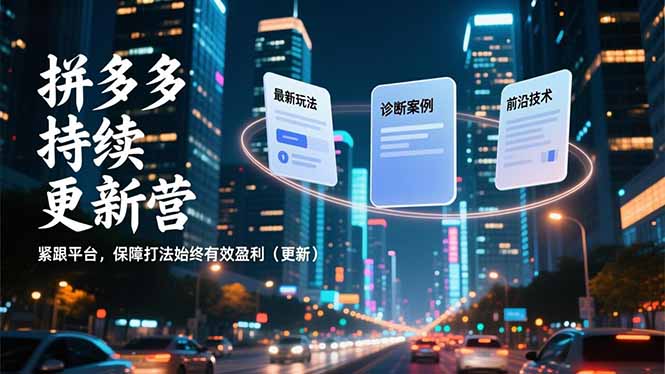 拼多多持续更新营，最新玩法、诊断案例、前沿技术，紧跟平台，保障打法始终有效盈利(更新| 网创圈