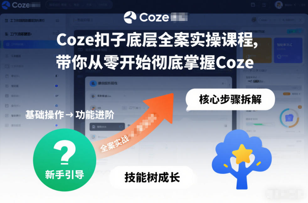 Coze扣子底层全案实操课程，带你从零开始彻底掌握Coze| 网创圈