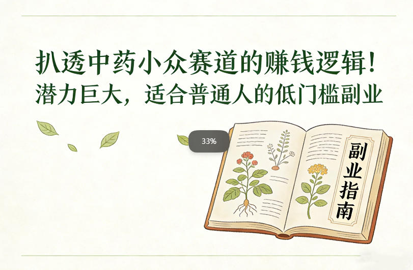 扒透中药小众赛道的賺米逻辑，潜力巨大，适合普通人的低门槛副业| 网创圈