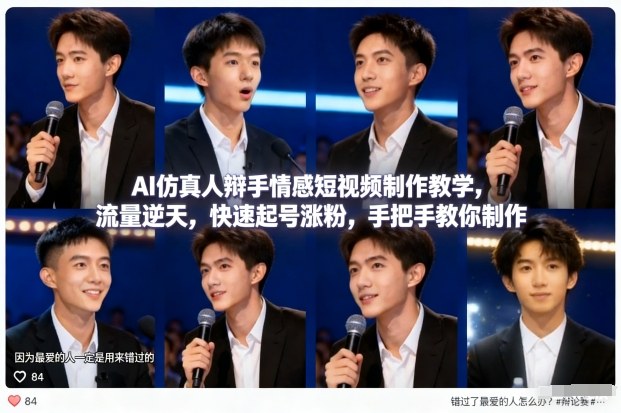 AI仿真人辩手情感短视频制作教学，流量逆天，快速起号涨粉，手把手教你制作| 网创圈