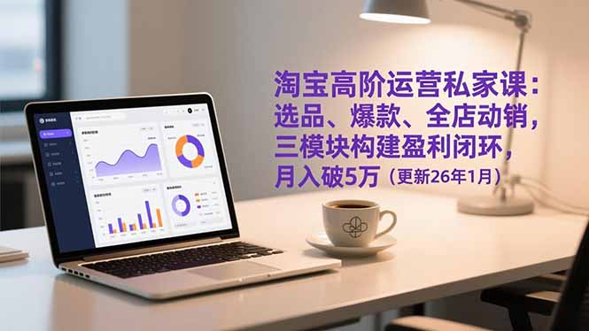 淘宝高阶运营私家课：选品、爆款、全店动销，三模块构建盈利闭环，月入破5万(更新26年1月| 网创圈