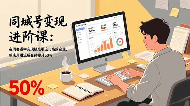 同城号变现进阶课：在同城赛道中实现精准引流与高效变现，单店月引流成交额提升50%| 网创圈