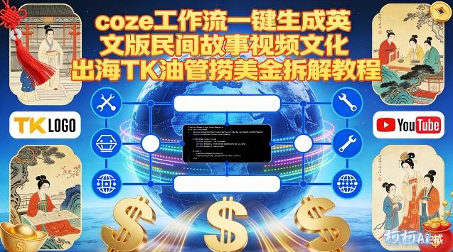 Coze扣子工作流一键生成英文版民间故事视频，文化出海TK油管捞美金拆解教程| 网创圈
