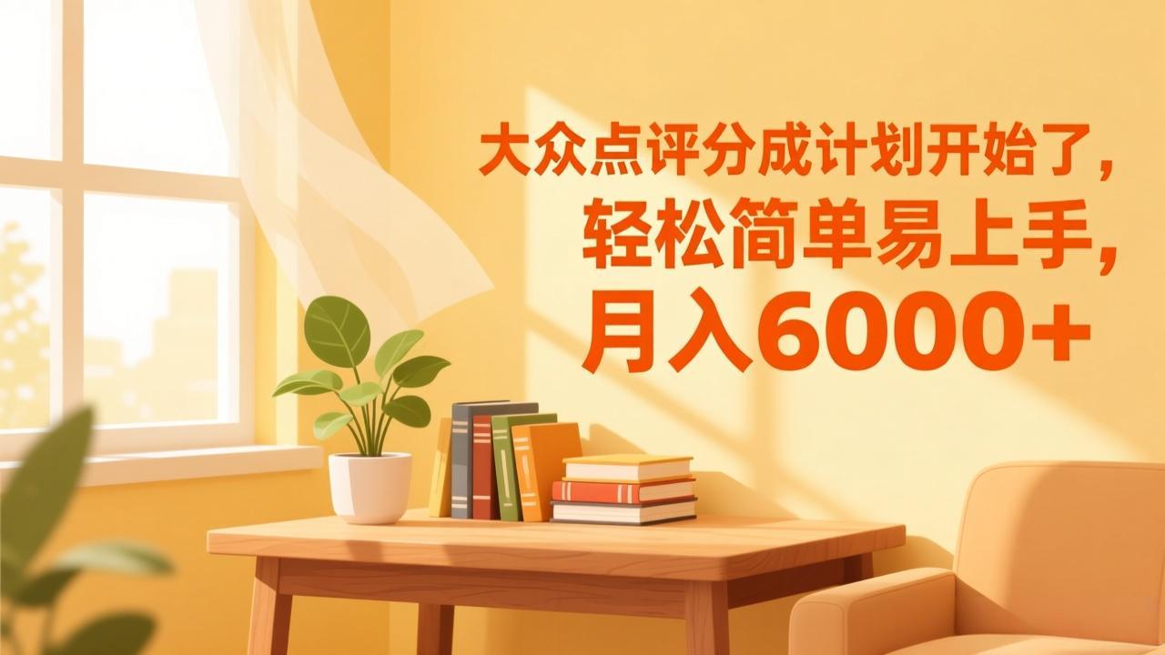 大众点评分成计划开始了，轻松简单易上手，月入6000+| 网创圈