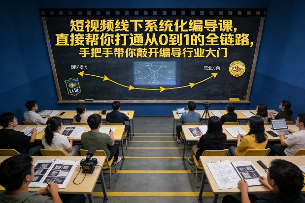 短视频线下系统化编导课，直接帮你打通从0到1的全链路，手把手带你敲开编导行业大门| 网创圈