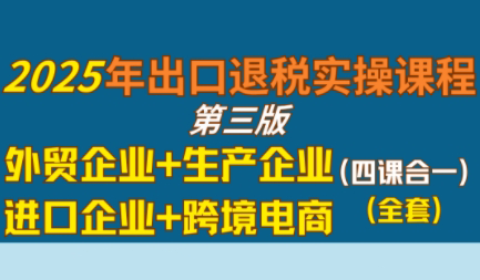 崔sir·出口退税实操-外贸企业+生产企业+跨境电商+进口企业(四课合一)| 网创圈