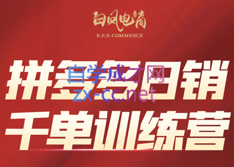 白凤电商·拼多多日销千单训练营(更新8月)| 网创圈