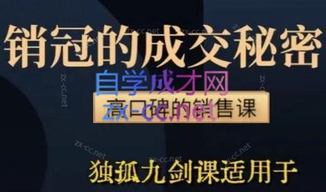 李老师·实战派销售视频课|孤独九剑| 网创圈