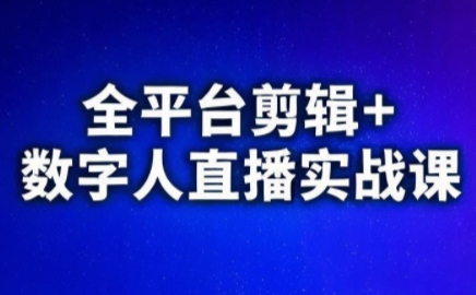 视频号、快手、抖音全平台剪辑+数字人直播实战课(更新6月)​| 网创圈
