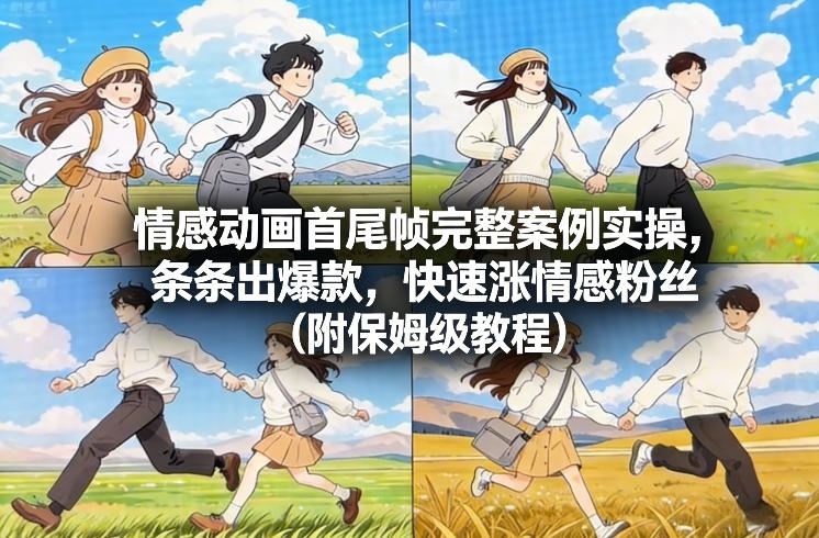 情感动画首尾帧完整案例实操，条条出爆款，快速涨情感粉丝(附保姆级教程)| 网创圈