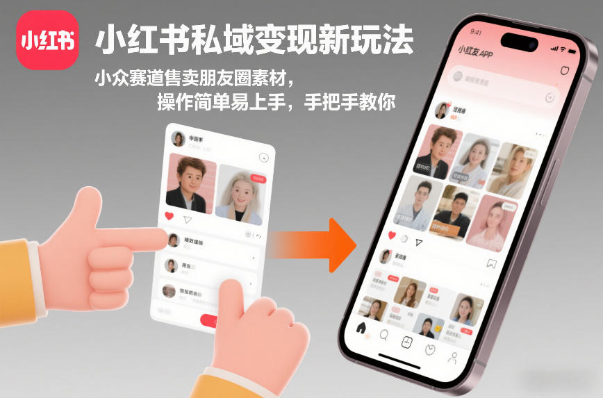 小红书私域变现新玩法，小众赛道售卖朋友圈素材，操作简单易上手，手把手教你| 网创圈