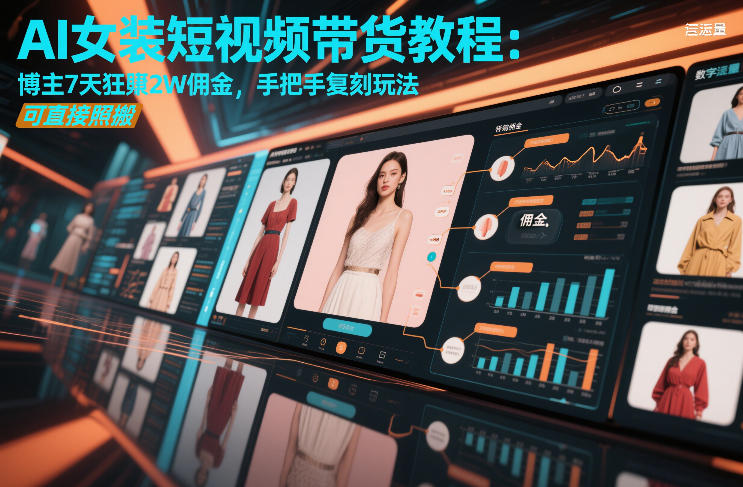 AI女装短视频带货教程：博主7天狂賺2W佣金，手把手复刻玩法，可直接照搬| 网创圈