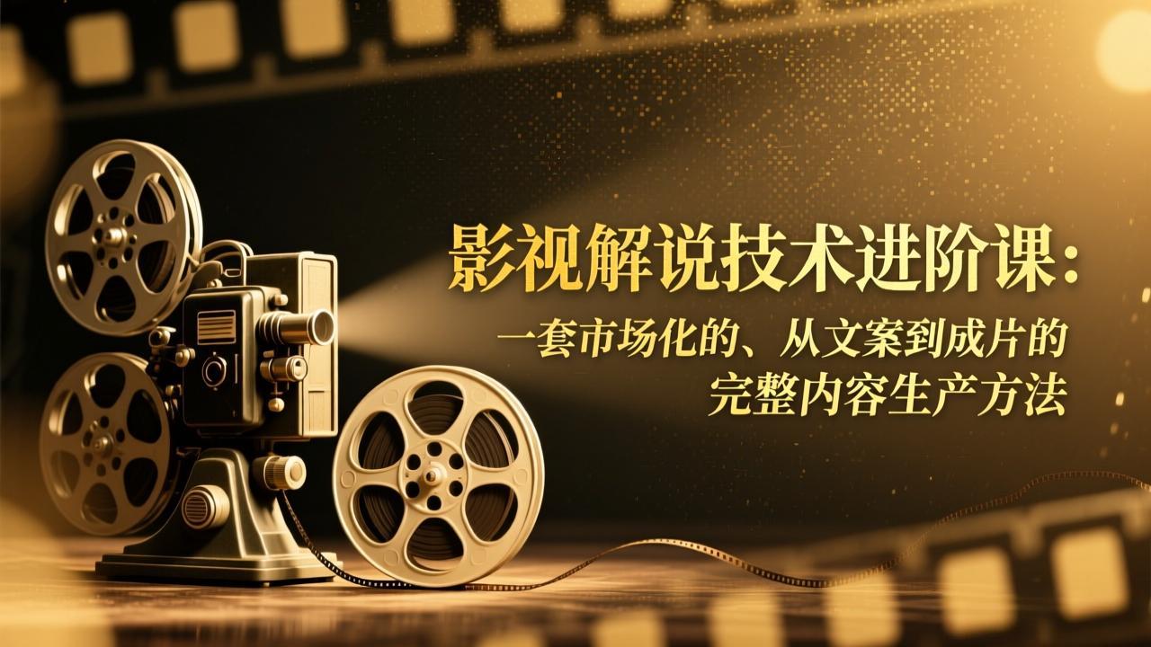 影视解说技术进阶课：一套市场化的、从文案到成片的完整内容生产方法| 网创圈