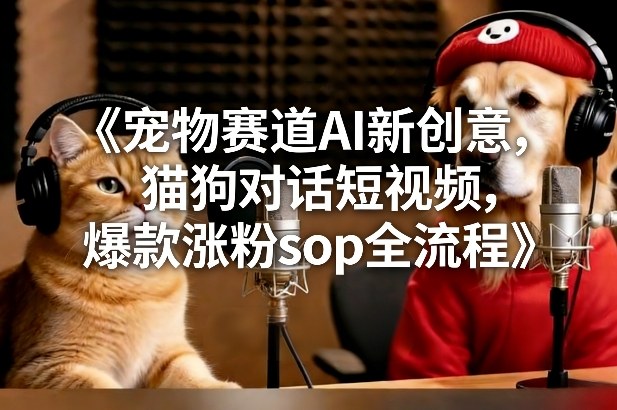 宠物赛道AI新创意，猫狗对话短视频，爆款涨粉sop全流程| 网创圈