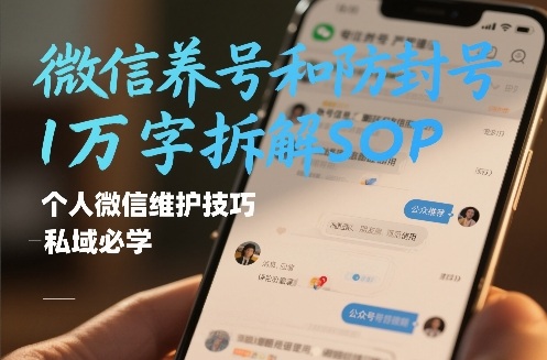 微信养号和防封号1万字拆解SOP，个人微信维护技巧，私域必学【文档】| 网创圈
