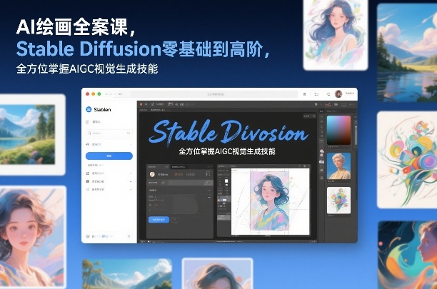 AI绘画全案课，Stable Diffusion零基础到高阶，全方位掌握AIGC视觉生成技能| 网创圈
