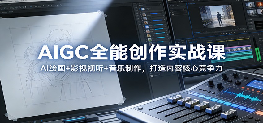 AIGC全能创作实战课：AI绘画+影视视听+音乐制作，打造内容核心竞争力| 网创圈