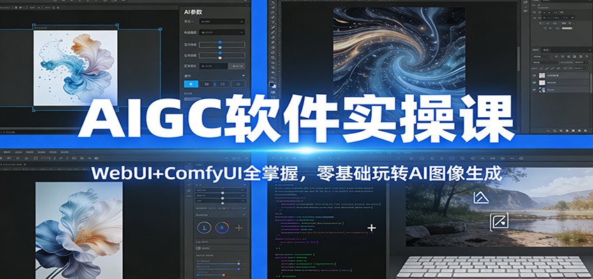 AIGC软件实操课：WebUI+ComfyUI全掌握，零基础玩转AI图像生成| 网创圈