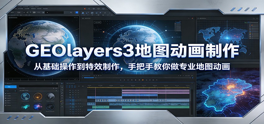 GEOlayers3地图动画制作：从基础操作到特效制作，手把手教你做专业地图动画| 网创圈