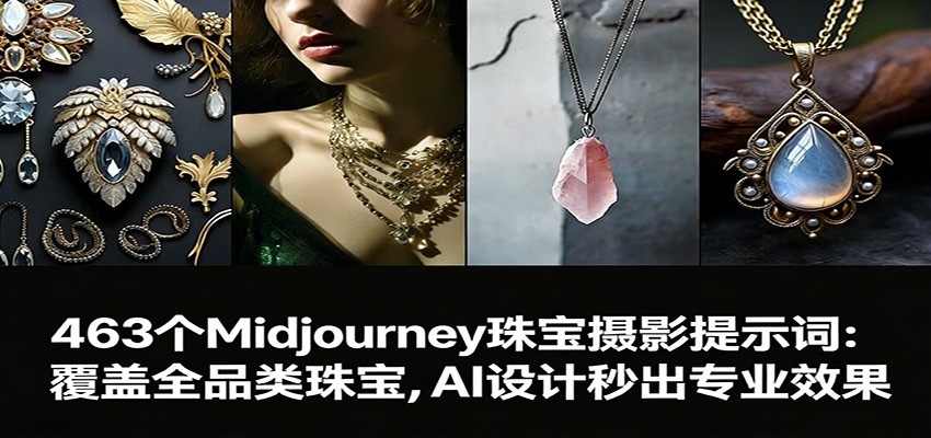 463个Midjourney珠宝摄影提示词：覆盖全品类珠宝，AI设计秒出专业效果| 网创圈