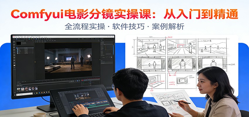 ComfyUI电影分镜实操课：分镜一致性，全流程AI视频制作，零基础也能做专业分镜| 网创圈