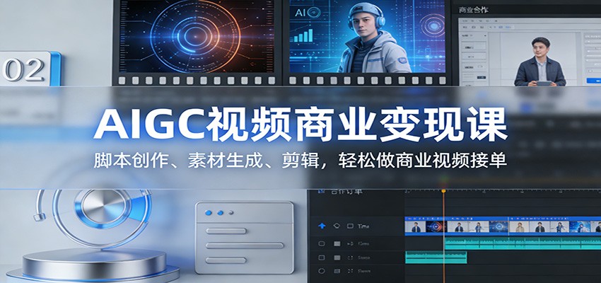 AIGC视频商业变现课：脚本创作、素材生成、剪辑，轻松做商业视频接单| 网创圈