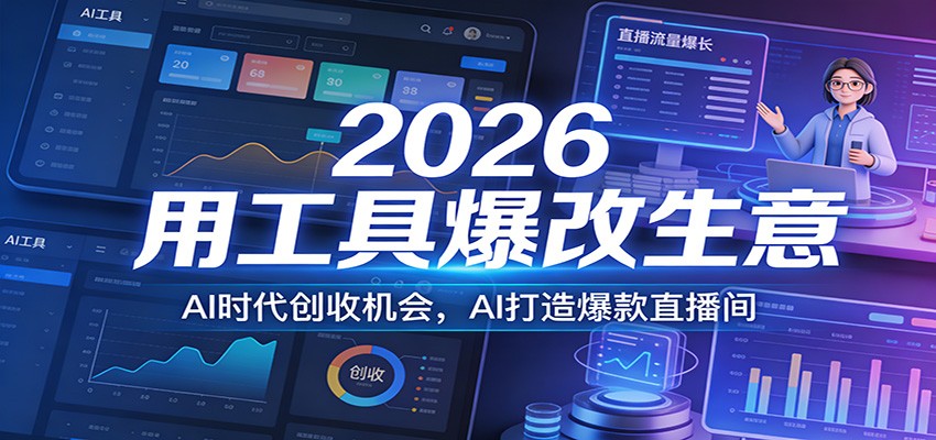 2026用工具爆改生意，AI时代创收机会，AI打造爆款直播间| 网创圈