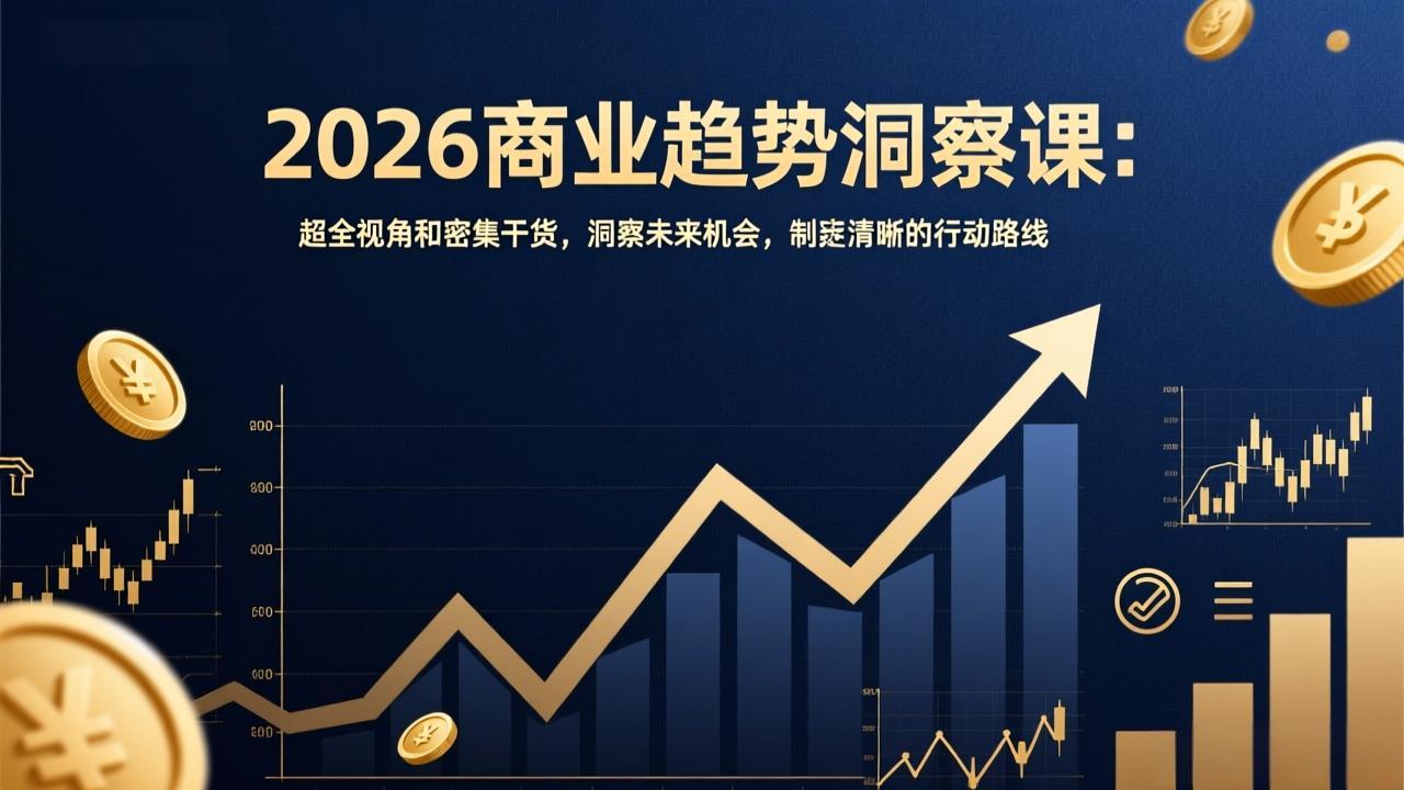 2026商业趋势洞察课：超全视角和密集干货，洞察未来机会，制定清晰的行动路线| 网创圈