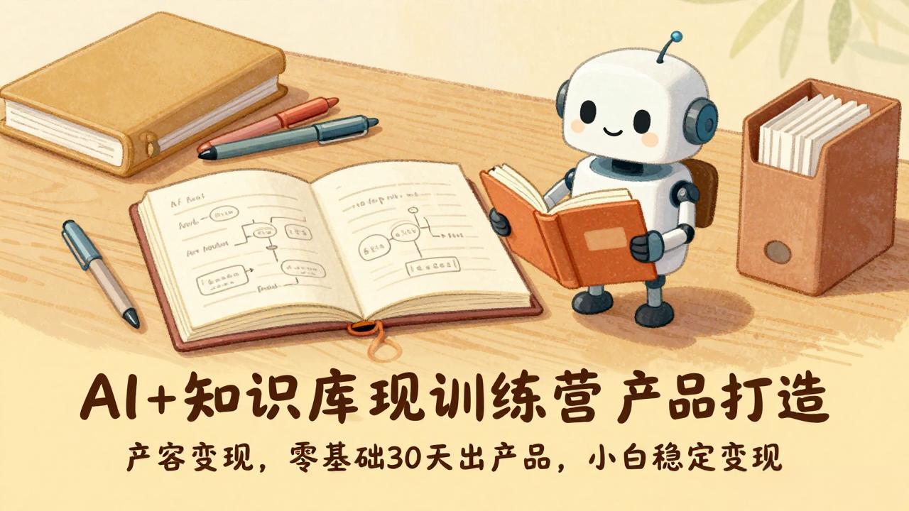 AI+知识库变现训练营，产品打造、内容创作、全平台变现，零基础30天出产品，小白稳定变现| 网创圈