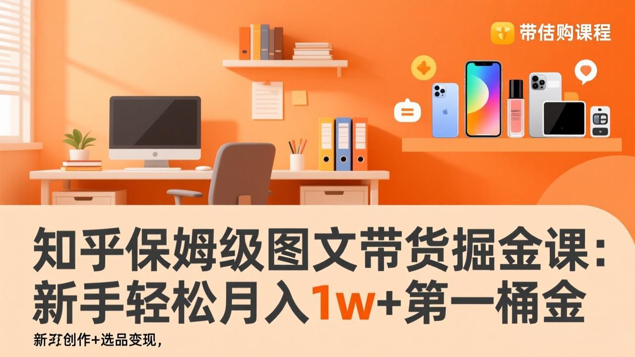 知乎保姆级图文带货掘金课：账号打造+爆文创作+选品变现，新手轻松月入1w+第一桶金| 网创圈