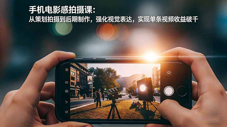 手机电影感拍摄课：从策划拍摄到后期制作，强化视觉表达，实现单条视频收益破千| 网创圈