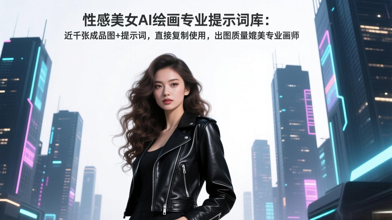 性感美女AI绘画专业提示词库：近千张成品图+提示词，直接复制使用，出图质量媲美专业画师| 网创圈
