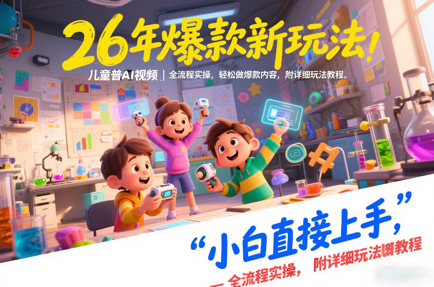 26年爆款新玩法，儿童科普AI视频，全流程实操，轻松做爆款内容，小白直接上手，附详细玩法教程| 网创圈