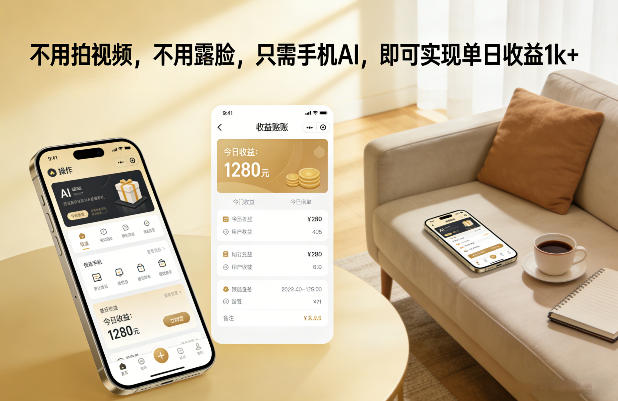 不用拍视频，不用露脸，只需手机AI，即可实现单日收益1k+【揭秘】| 网创圈