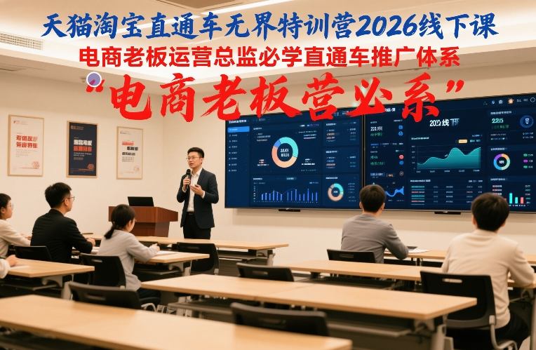 天猫淘宝直通车无界特训营2026线下课，电商老板运营总监必学直通车推广体系| 网创圈