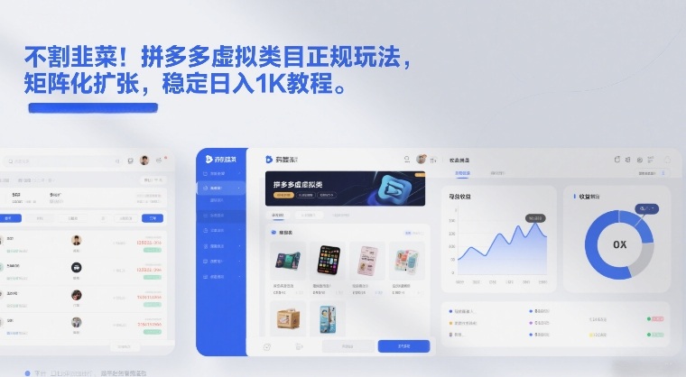不割韭菜！拼多多虚拟类目正规玩法，矩阵化扩张，稳定日入1K教程【揭秘】| 网创圈