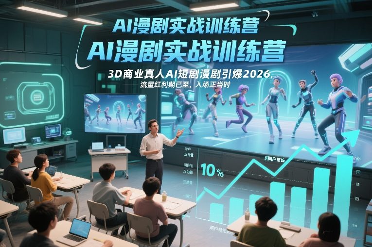 AI漫剧实战训练营，3D商业真人AI短剧漫剧引爆2026，流量红利期已至，入场正当时| 网创圈