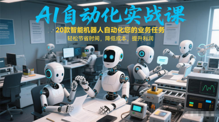 AI自动化实战课：20款智能机器人自动化您的业务任务，轻松节省时间，降低成本，提升利润| 网创圈