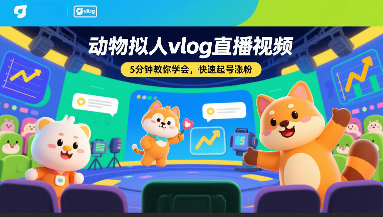 动物拟人vlog直播视频，5分钟教你学会，快速起号涨粉| 网创圈