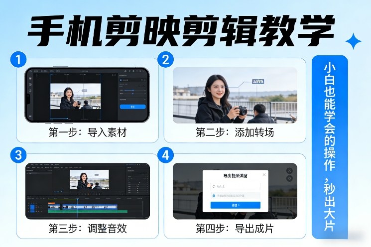 手机剪映剪辑教学，小白也能学会的操作，秒出大片| 网创圈