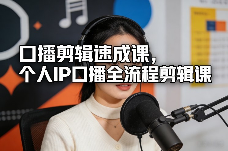 口播剪辑速成课，个人IP口播全流程剪辑课| 网创圈