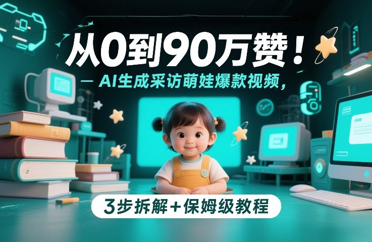 从0到90万赞：AI生成采访萌娃爆款视频，3步拆解+保姆级教程| 网创圈