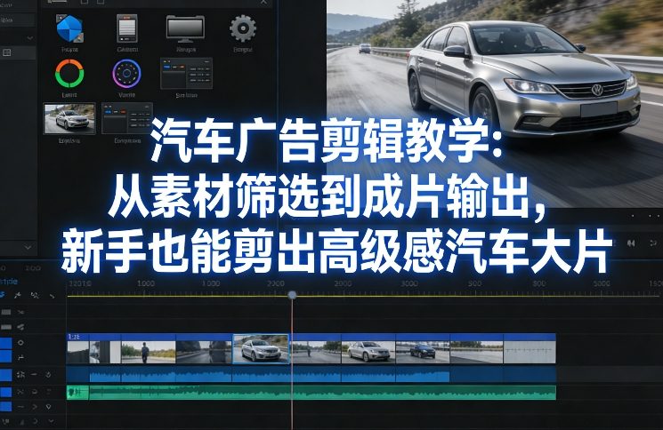 汽车广告剪辑教学：从素材筛选到成片输出，新手也能剪出高级感汽车大片| 网创圈
