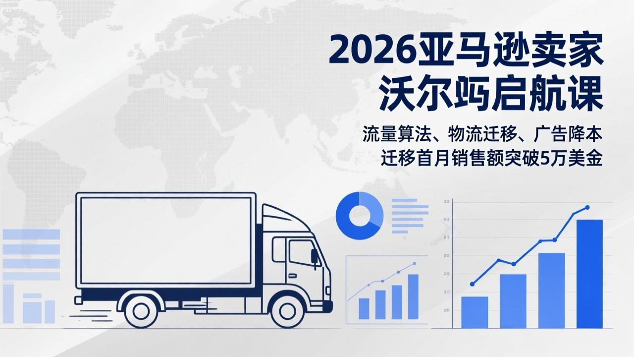 2026亚马逊卖家沃尔玛启航课，流量算法、物流迁移、广告降本，迁移首月销售额突破5万美金| 网创圈