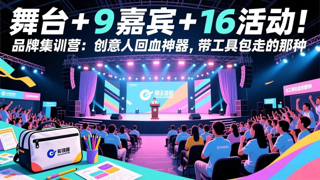 舞台 + 9 嘉宾 + 16 活动！品牌集训营：创意人回血神器，带工具包走的那种| 网创圈