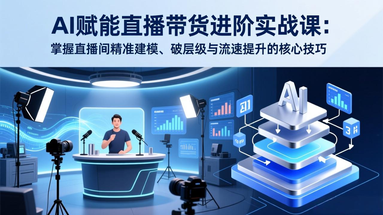 AI赋能直播带货进阶实战课：掌握直播间精准建模、破层级与流速提升的核心技巧| 网创圈