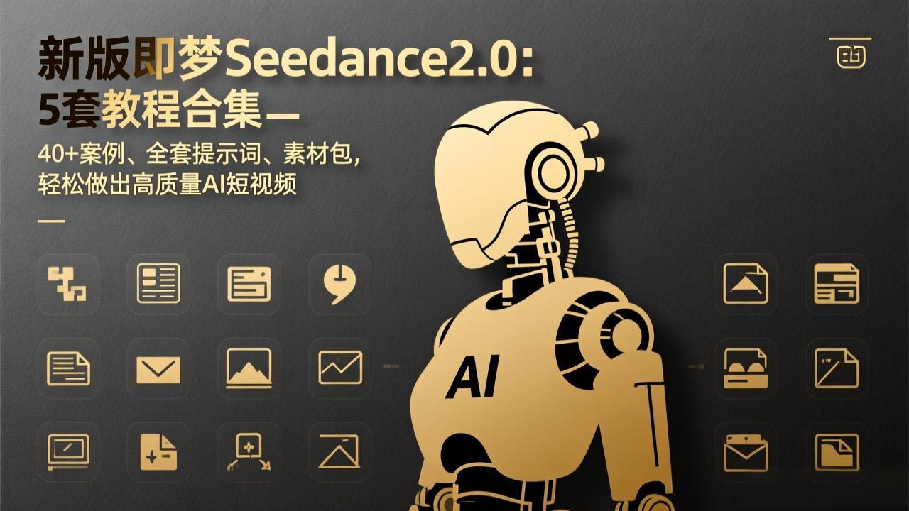 新版即梦Seedance2.0：5套教程合集，40+案例、全套提示词、素材包，轻松做出高质量AI短视频| 网创圈