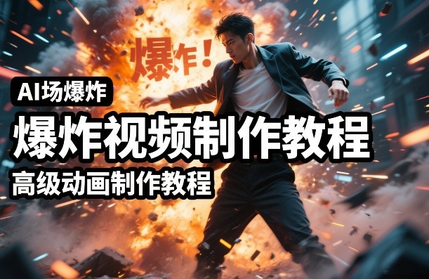 AI场景爆炸视频制作教程，利用人物实拍视频制作出高级的动画特效| 网创圈