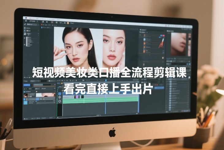 短视频美妆类口播全流程剪辑课，看完直接上手出片| 网创圈